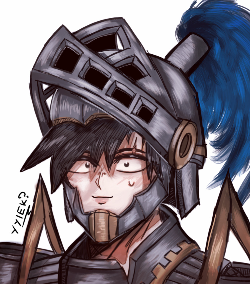1boy, cosplay, helmet, highres, knight, komi-san_wa_komyushou_desu, original, plume