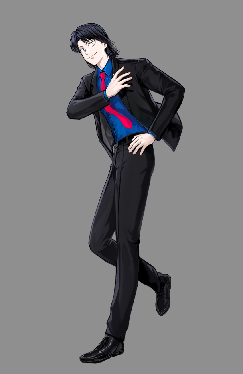 1boy, absurdres, belt, black_belt, black_eyes, black_footwear, black_hair, black_jacket