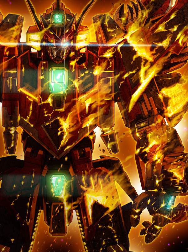 burning, dynazenon_(character), fire, glowing, glowing_eye, gridman_universe, gridman_universe_(film), mecha