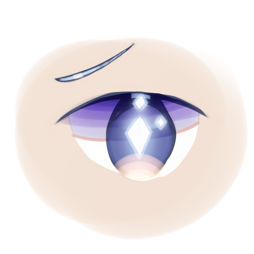 1girl, blue_eyes, bright_pupils, cirno, colored_eyelashes, cool_violet_976, diamond-shaped_pupils, diamond_(shape), glowing, glowing_eyes, light_skinned, looking_at_viewer, no_bangs, no_nose, solo, touhou, v-shaped_eyebrows, white_background, white_pupils, yellow_eyes
