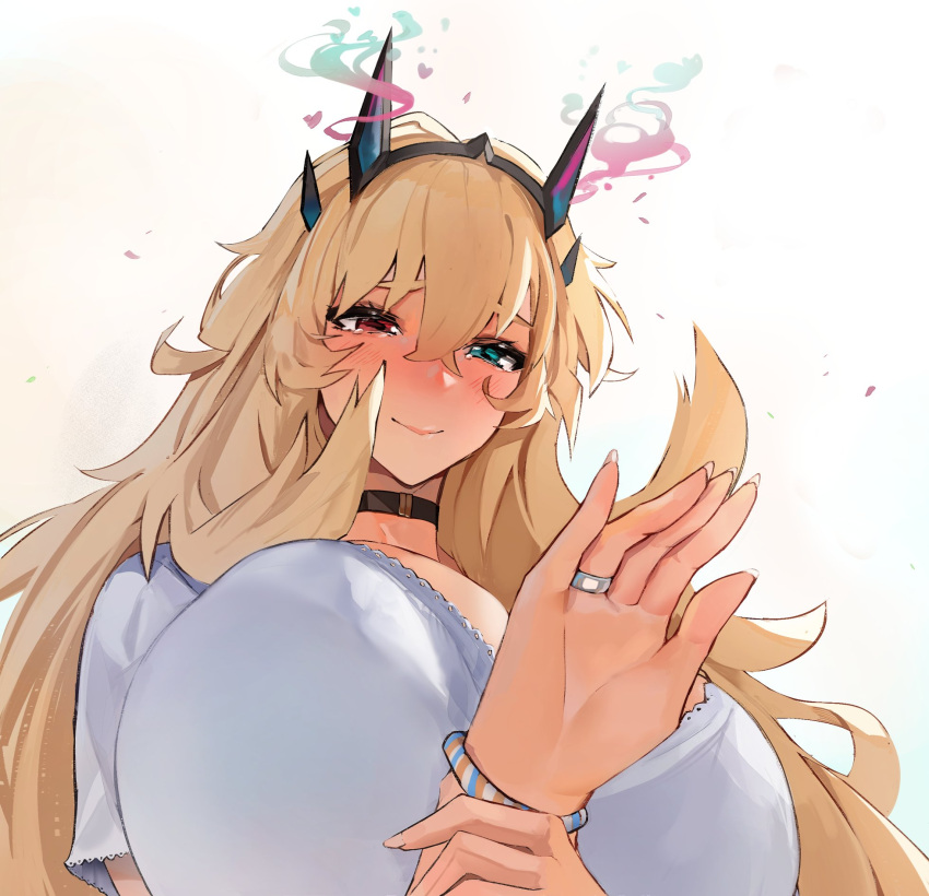 1girl, barghest_(fate), blonde_hair, breasts, dress, fate/grand_order, fate_(series), green_eyes