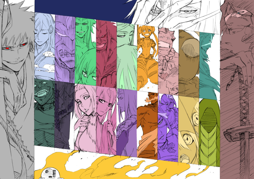 absurdres, ashisogi_jizou, beard, beard_stubble, bleach, blue_eyes, closed_eyes, covered_mouth