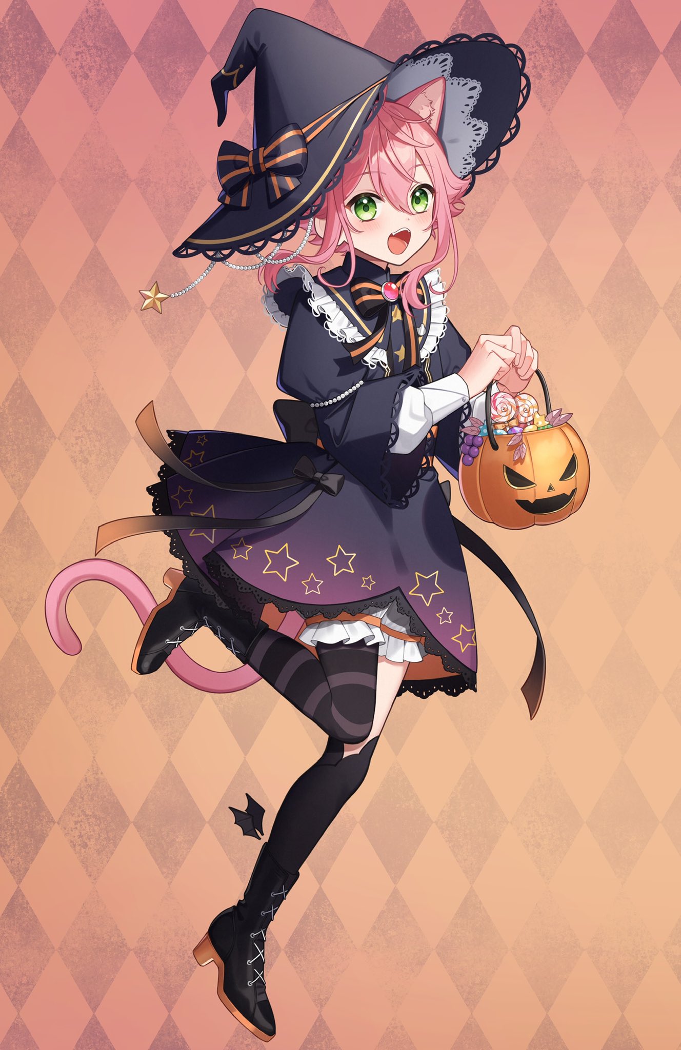 1boy, alternate_costume, androgynous, animal_ears, black_dress, black_thighhighs, bloomers, cat_boy