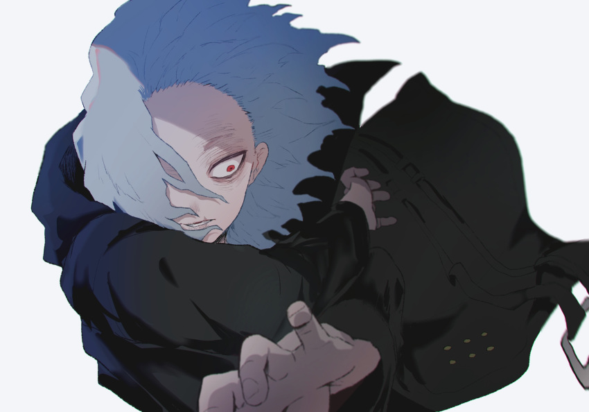 1boy, ametaro_(ixxxzu), black_coat, boku_no_hero_academia, coat, grey_hair, highres, male_focus