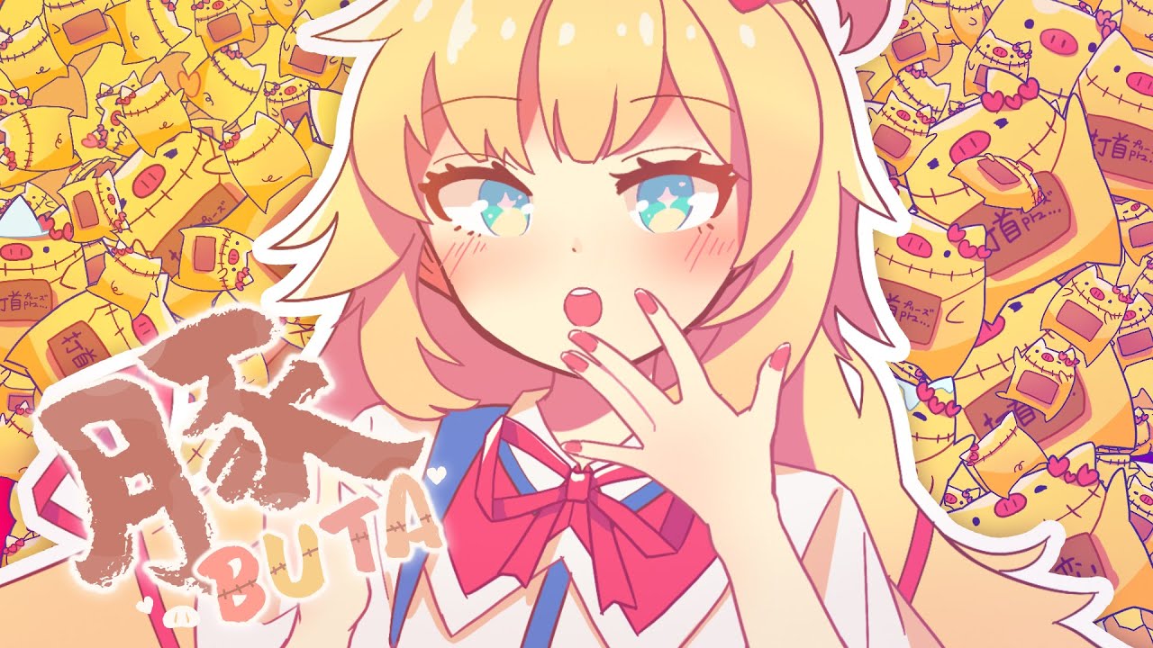 1girl, akai_haato, akai_haato_(1st_costume), aqua_eyes, blonde_hair, blush, haaton_(akai_haato), hair_ornament