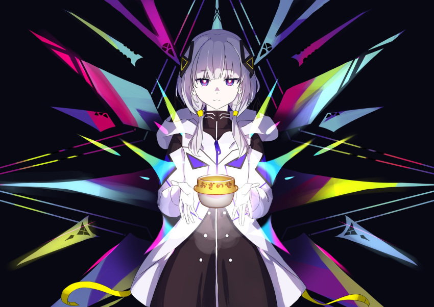 1girl, abstract_background, black_background, black_dress, bright_pupils, cevio, closed_mouth, commentary_request