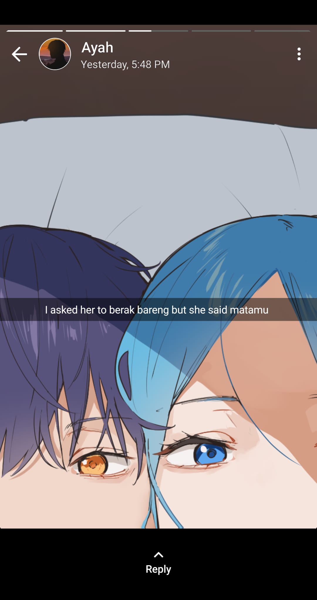 1boy, 1girl, blue_eyes, blue_hair, highres, husband_and_wife, looking_at_viewer, mads_ez