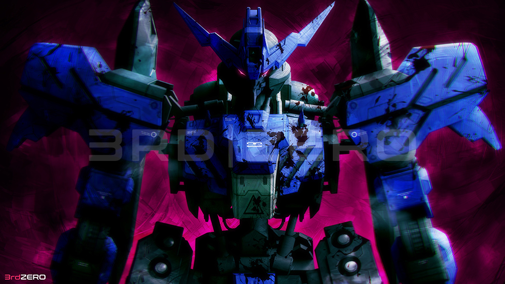 3rd_zero, blood, blood_on_face, demon, gundam, gundam_tekketsu_no_orphans, gundam_vidar, mecha, mobile, non-web_source, portrait, robot, suit