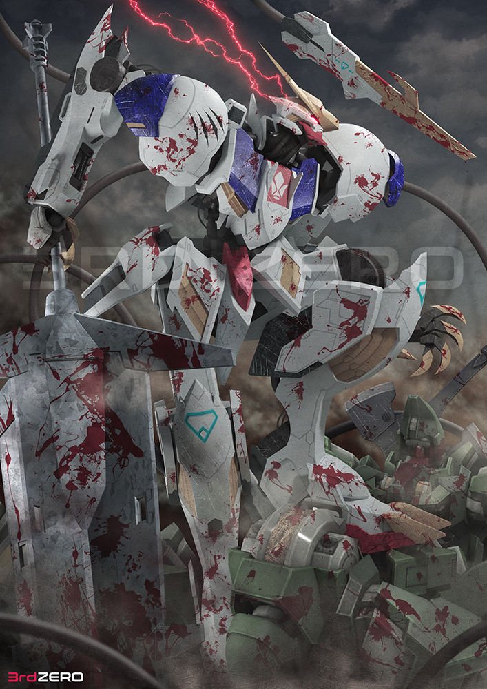 3rd_zero, demon, gundam, gundam_barbatos, gundam_barbatos_lupus_rex, gundam_tekketsu_no_orphans, mecha, non-web_source, portrait, robot