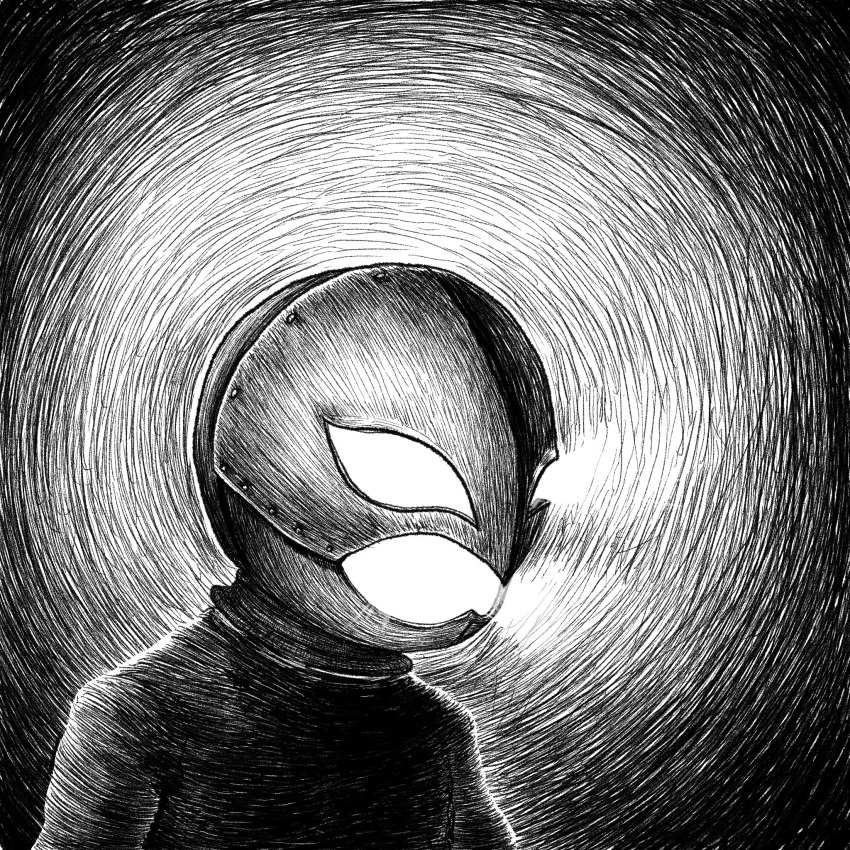 1boy, berserk, dark_background, english_commentary, faceless, glowing, glowing_eyes, griffith_(berserk)