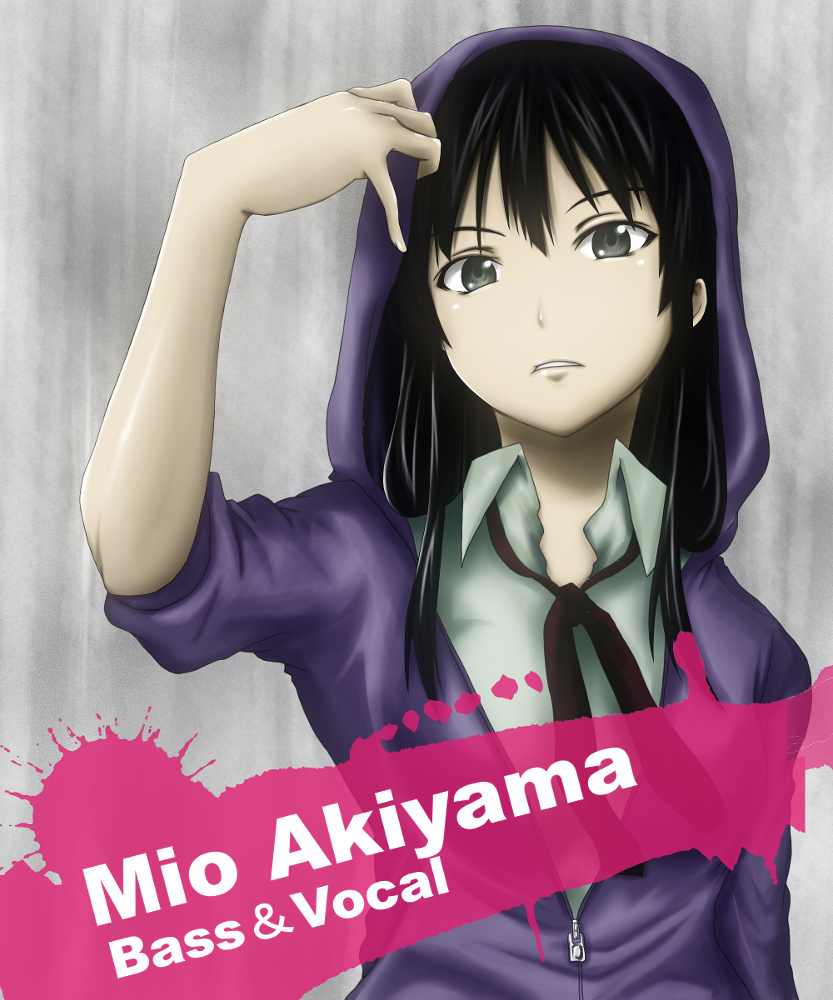 black_eyes, black_hair, hand_on_head, hoodie, k-on!, long_hair, no_thank_you!, samuraichamp
