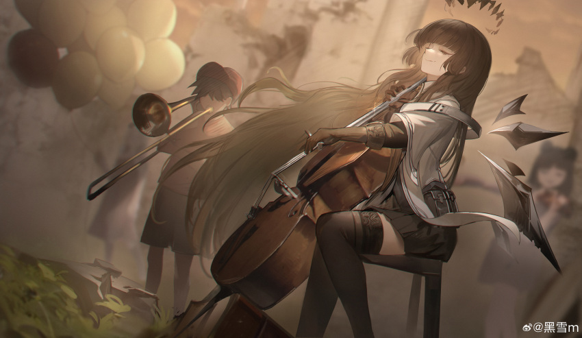 1girl, absurdly_long_hair, absurdres, ahoge, architecture, arknights, artist_name, audience