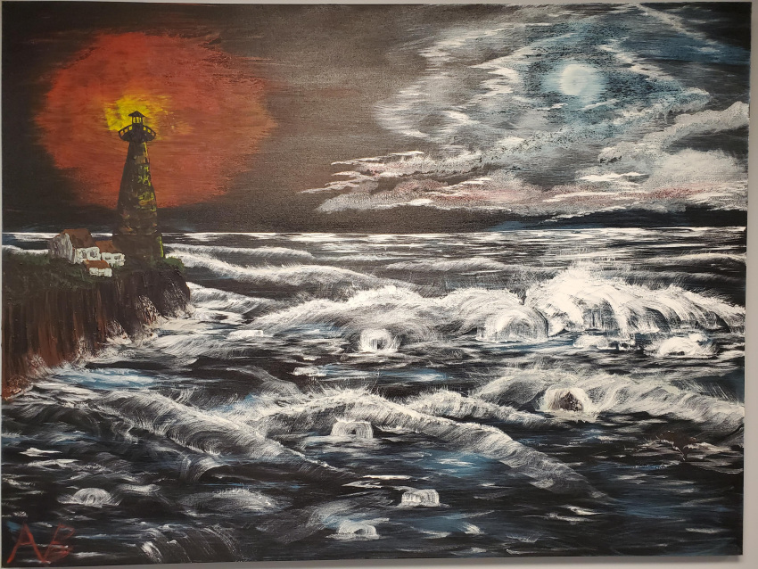abstract, absurdres, acrylic_paint_(medium), aura, building, cliff, clouds, friendly_newfie