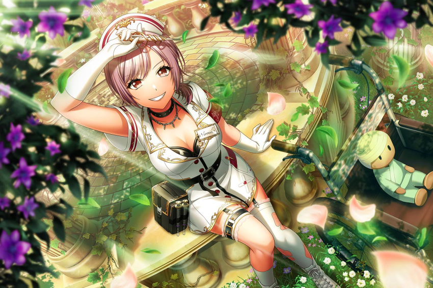 d4dj, dress, grey_hair, short_hair, smile, weronika_(d4dj), yellow_eyes
