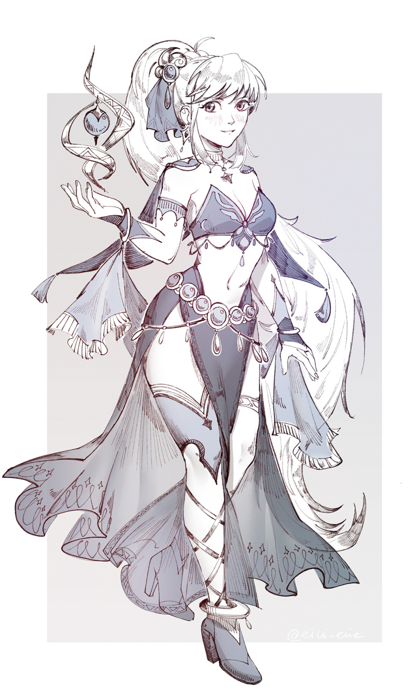 1girl, alternate_costume, dancer, dress, earrings, eili_enie, fire_emblem, fire_emblem:_genealogy_of_the_holy_war