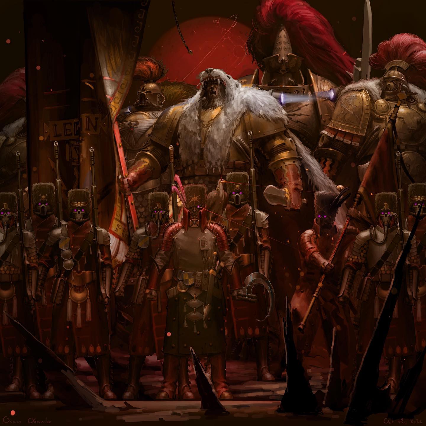 6+boys, adeptus_custodes, armor, astra_militarum, banner, battle_standard, bear_pelt, beard