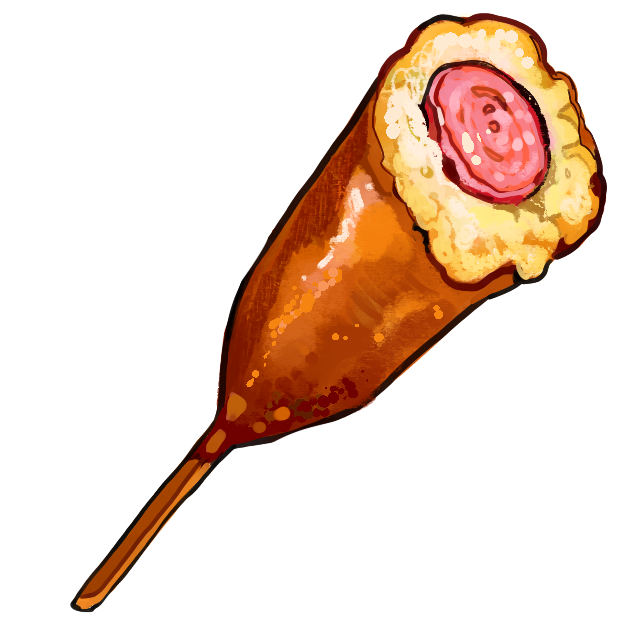 commentary, corn_dog, cross-section, english_commentary, food, food_focus, jadenvargen, no_humans