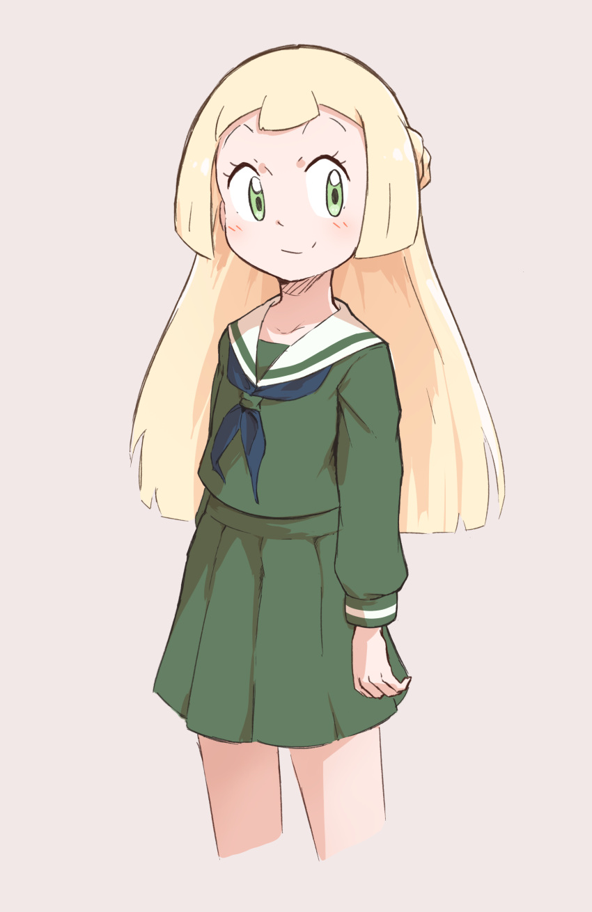 1girl, absurdres, alternate_costume, blonde_hair, blunt_bangs, blush, closed_mouth, eyelashes