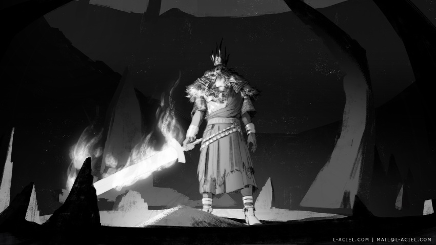 1boy, beard, belt, bracelet, crown, dark_souls_(series), dark_souls_i, email_address