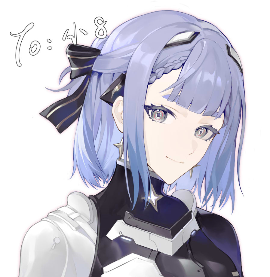 1girl, alisa:_echo_(punishing:_gray_raven), alisa_(punishing:_gray_raven), aqua_hair, armor, asymmetrical_sleeves, black_armor, black_ribbon