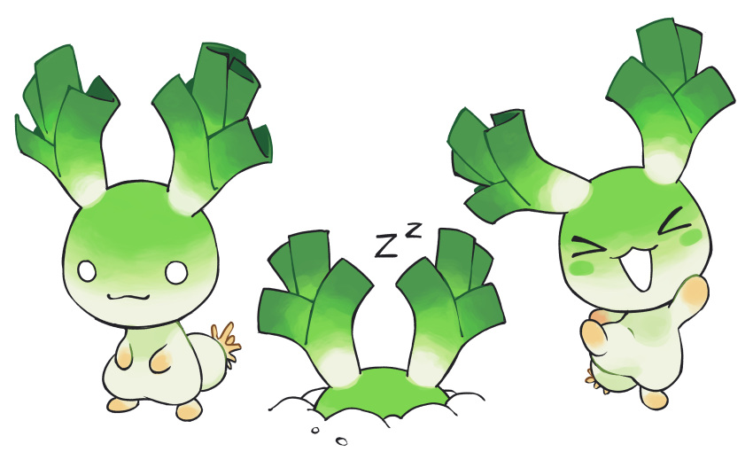 >_<, buried, closed_eyes, closed_mouth, commentary, english_commentary, food-themed_creature, full_body