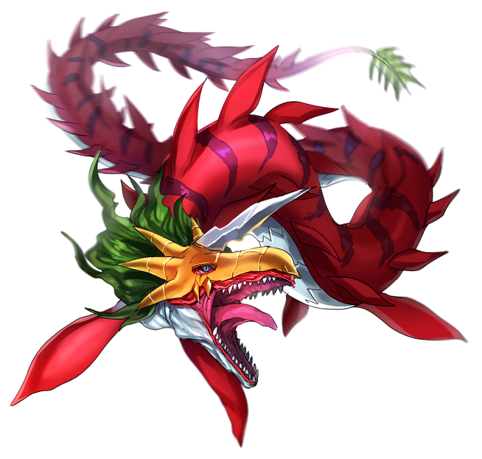archived_source, blue_eyes, digimon, digimon_(creature), fins, horns, katagiri_hachigou, megaseadramon