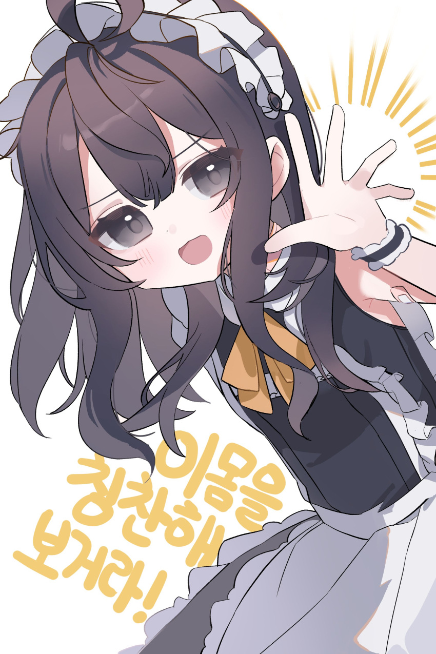 1girl, absurdres, apron, black_eyes, black_hair, genderswap, genderswap_(mtf), highres