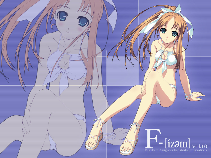 f-ism, fism, green_eyes, highres, long_hair, murakami_suigun, orange_hair, ponytail