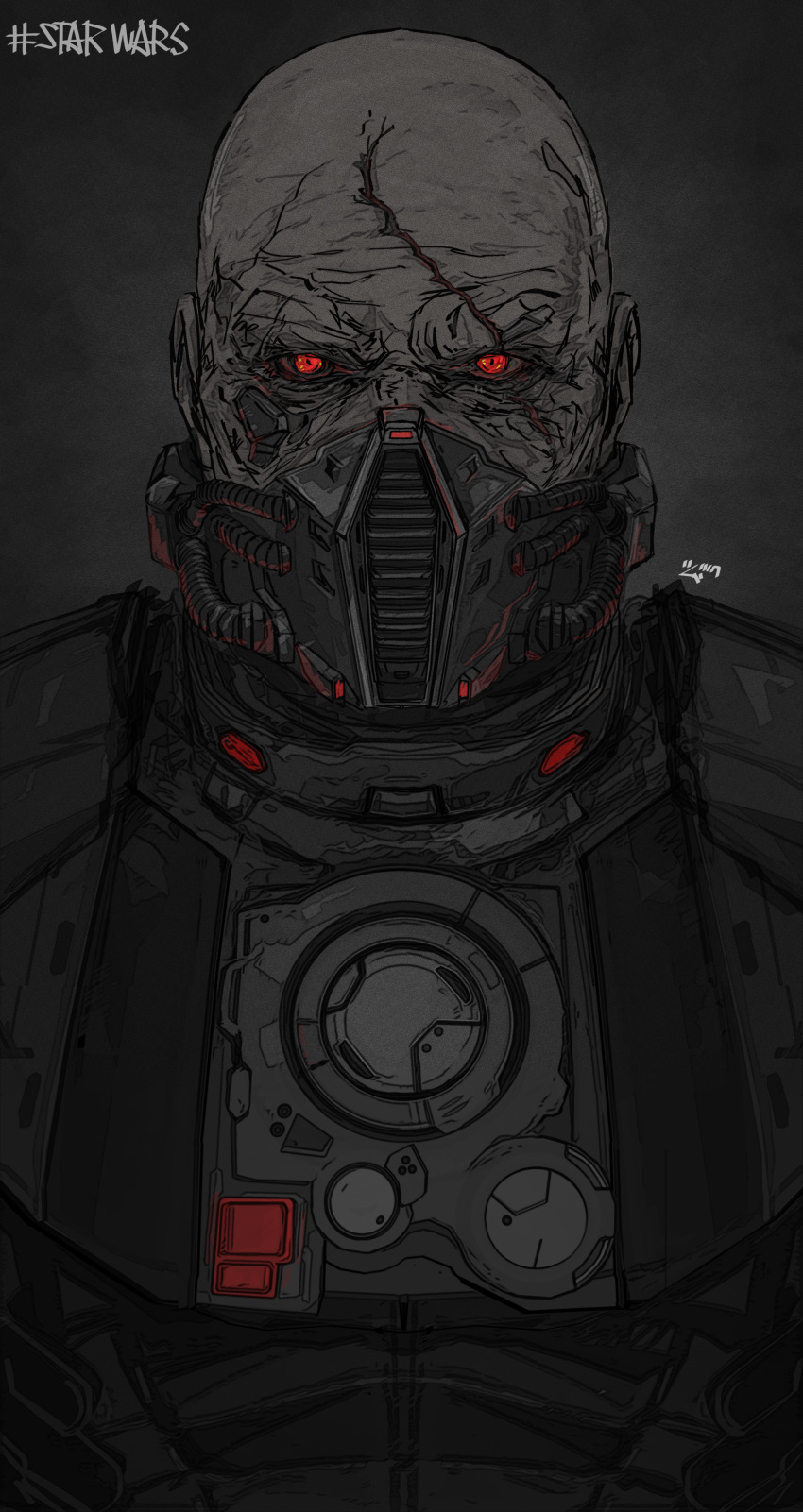 1boy, absurdres, armor, darth_malgus, glowing, glowing_eyes, highres, looking_at_viewer