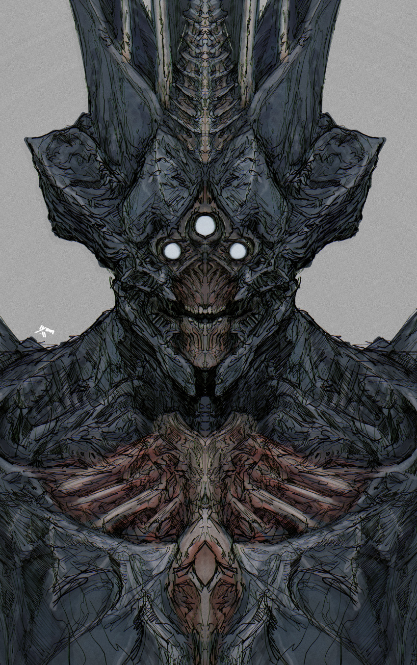 1other, absurdres, alien, close-up, destiny_(game), extra_eyes, highres, monster, no_humans, savathun, skeleton, solo, tumubar117