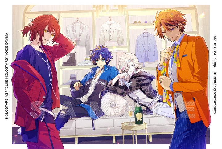 4boys, alcohol, aqua_eyes, aqua_hair, artist_name, astel_leda, belt, black_choker
