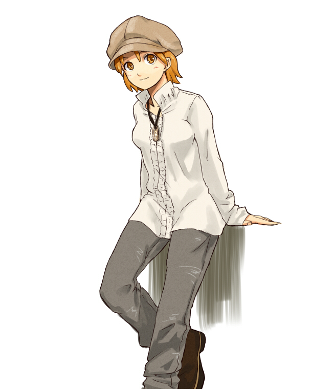 blush, cabbie_hat, hat, jewelry, necklace, newsboy_hat, original, shiba_murashouji