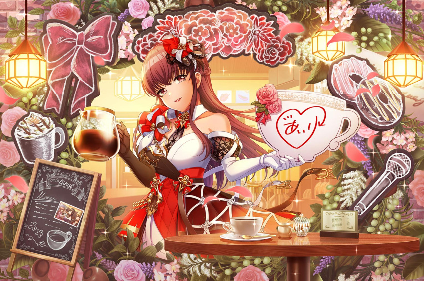 amano_airi, brown_eyes, brown_hair, d4dj, dress, long_hair, smile