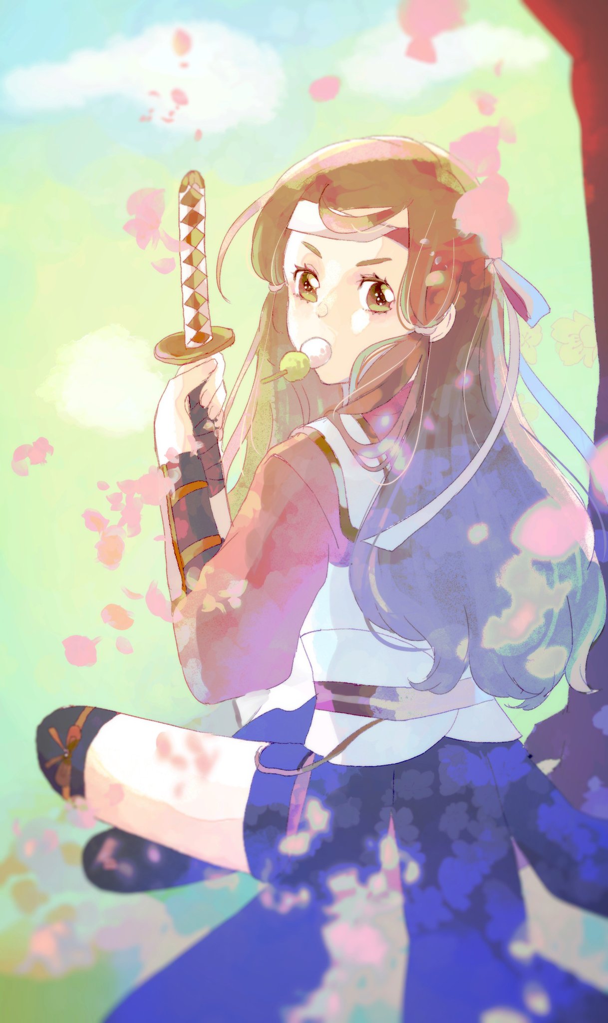 1girl, armor, brown_hair, daifuku, fire_emblem, fire_emblem_fates, hana_(fire_emblem), headband