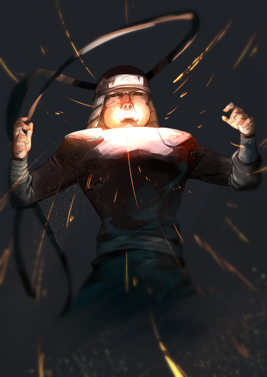 1boy, absurdres, black_sclera, colored_sclera, commentary_request, ebata_kyouhei, edo_tensei, facial_hair