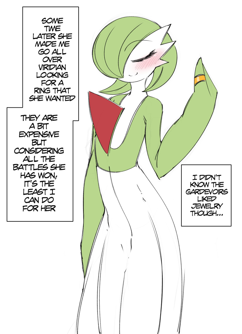 1girl, absurdres, arm_at_side, blush, bob_cut, closed_eyes, closed_mouth, colored_skin