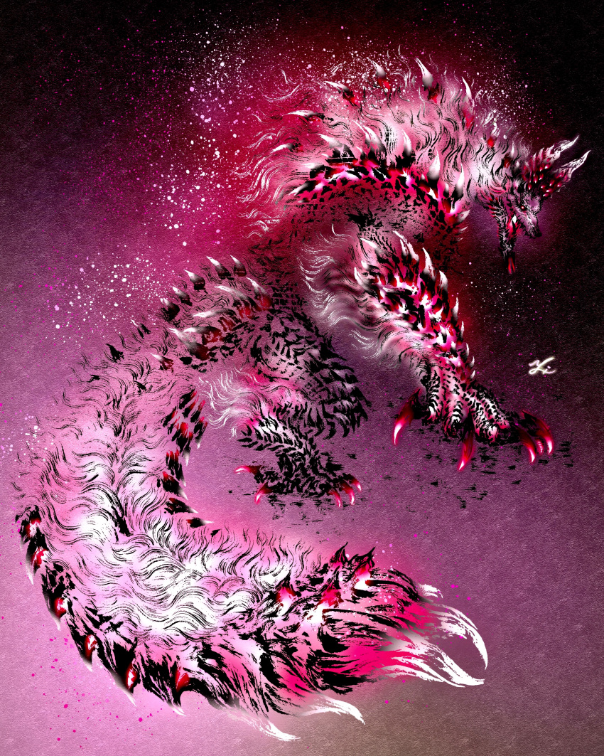 absurdres, animal, capcom, claws, deadpool_yuchan, glowing, glowing_eyes, gradient_background