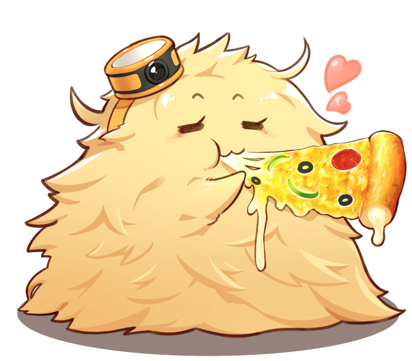 1girl, :3, =_=, bell_pepper_slice, chibi, closed_eyes, commentary_request, dripping