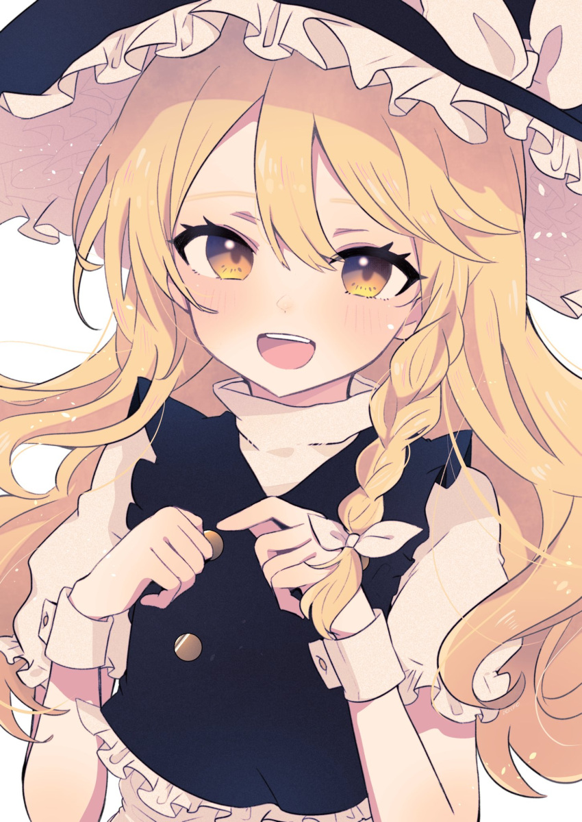 1girl, black_headwear, black_jacket, blonde_hair, bow, braid, hair_bow, highres