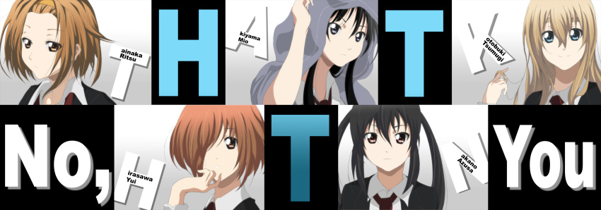 absurdres, akiyama_mio, black_eyes, black_hair, blonde_hair, blue_eyes, brown_eyes, brown_hair