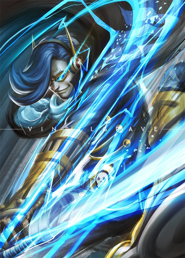 1boy, artist_name, ascot, black_cape, blue_hair, cape, closed_mouth, commentary