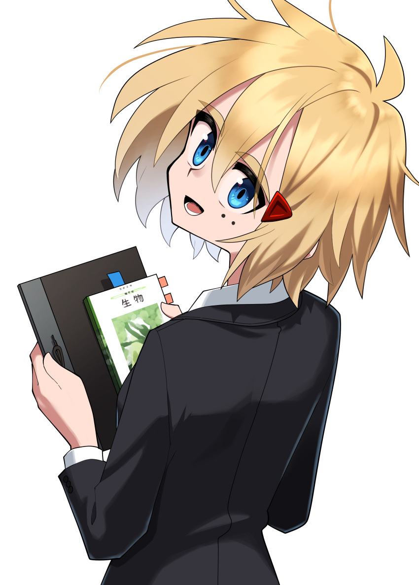 1girl, absurdres, blonde_hair, blue_eyes, evolvingmonkey, hair_ornament, hairclip, highres