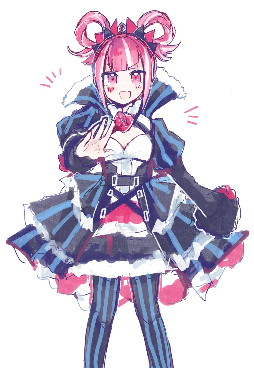 1girl, blue_dress, blunt_bangs, dress, fire_emblem, fire_emblem_engage, folded_twintails, highres