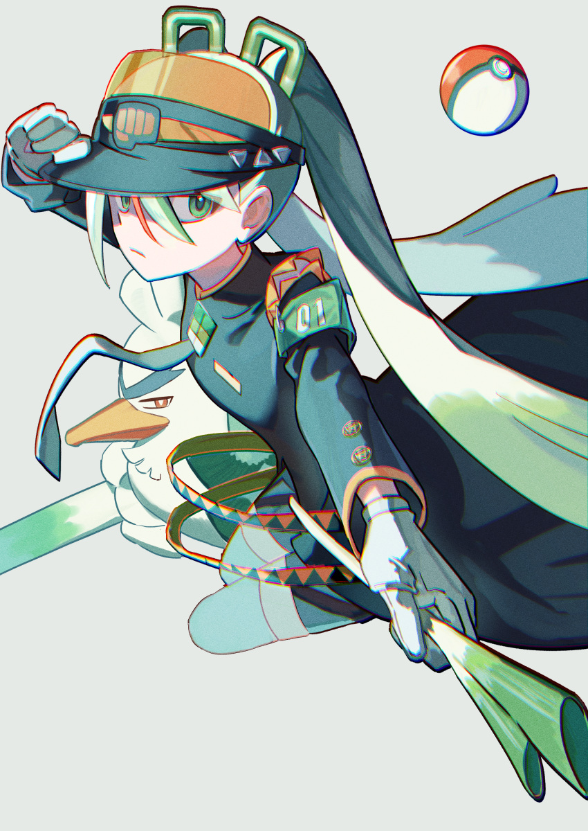 1girl, 6o2_(rokumaruni), absurdres, armband, black_coat, coat, commentary, detached_sleeves