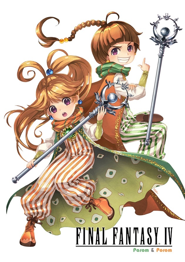 1girl, braid, brother_and_sister, brown_hair, cape, character_name, earrings, final_fantasy