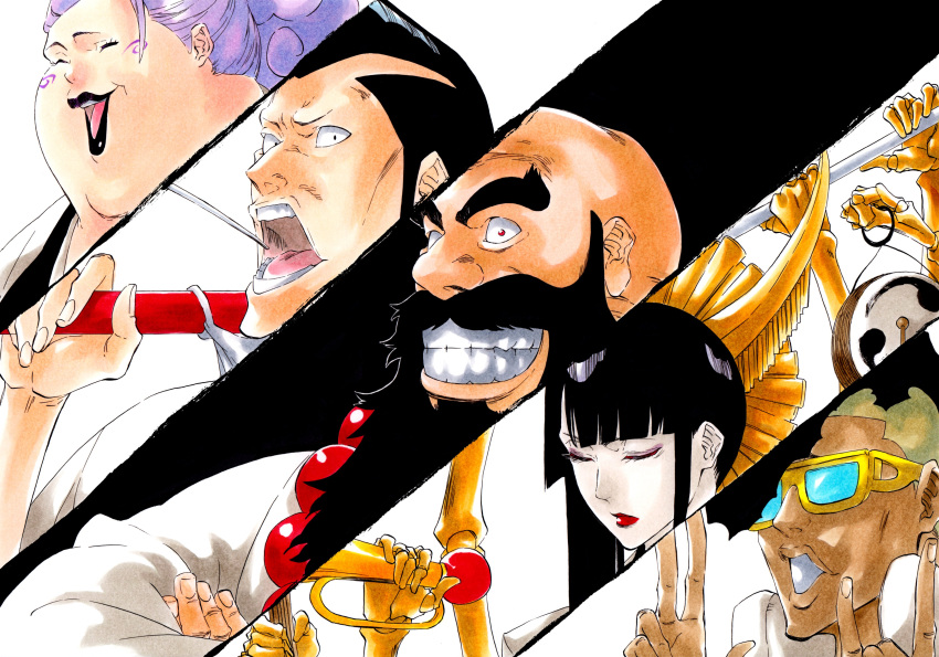 absurdres, bald, beads, beard, black_eyes, black_hair, bleach, bleach:_the_thousand-year_blood_war