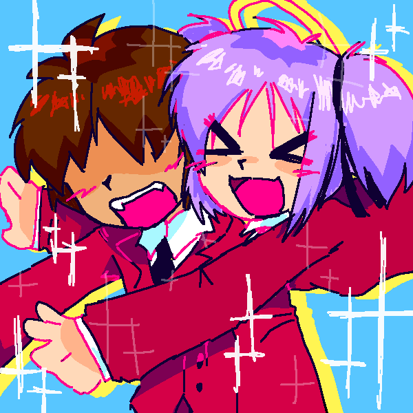 >_<, :d, blush, bokusatsu_tenshi_dokuro-chan, glomp, halo, hug, jacket