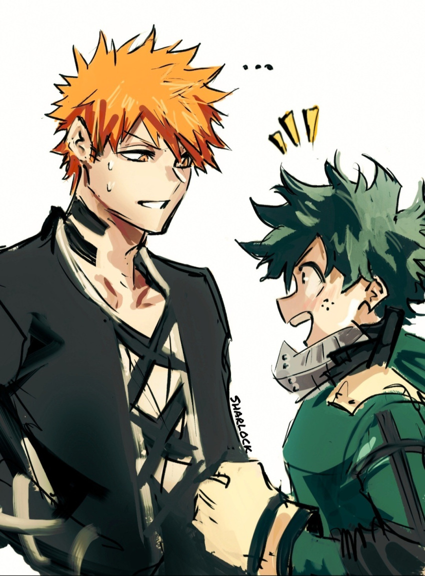 ..., 2boys, artist_name, bankai, bleach, bleach:_the_thousand-year_blood_war, bodysuit, boku_no_hero_academia