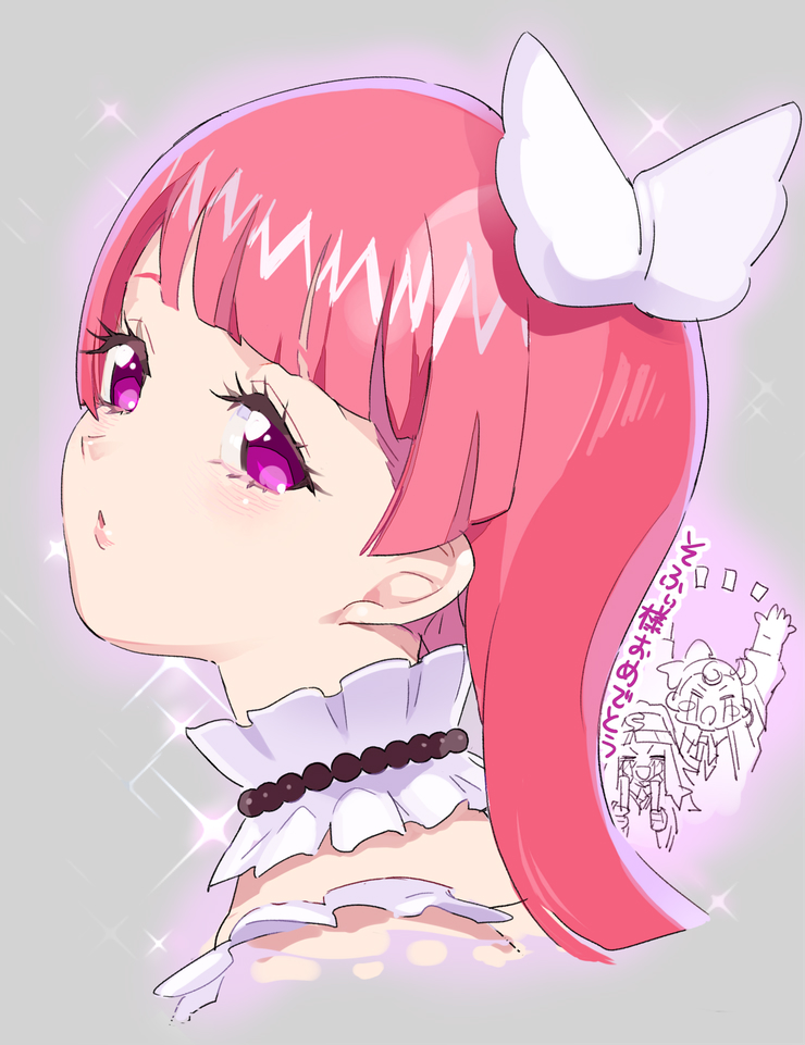 3girls, arms_up, blunt_bangs, chanko_(pripara), closed_mouth, collar, commentary_request, cropped_torso