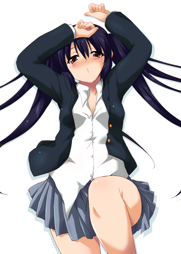 bad_id, black_hair, blight_sphere, brown_eyes, k-on!, long_hair, lying, nakano_azusa